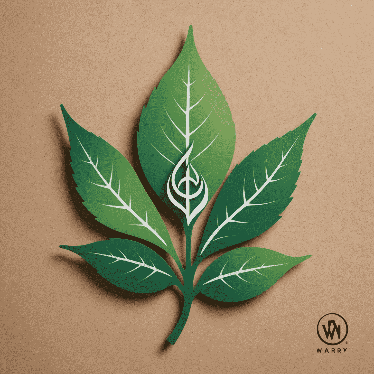 Warryincen logo featuring a stylized leaf and energy symbol, representing sustainable development and clean energy