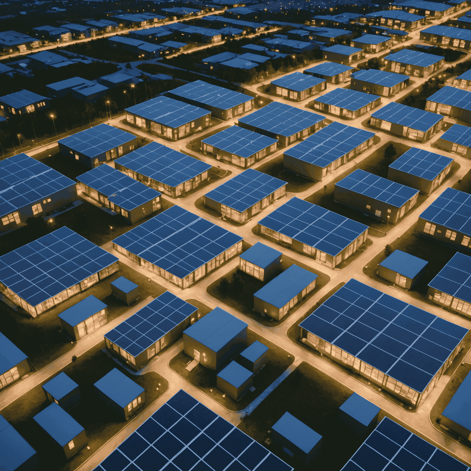 Visual representation of an AI-powered smart grid system, showing interconnected energy sources and real-time optimization