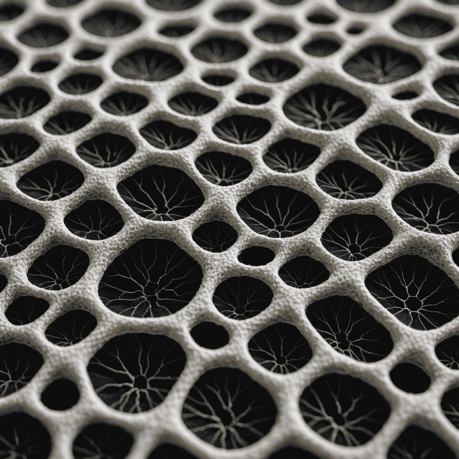 Close-up of innovative fabric with microscopic structures designed to capture and store carbon dioxide from the air
